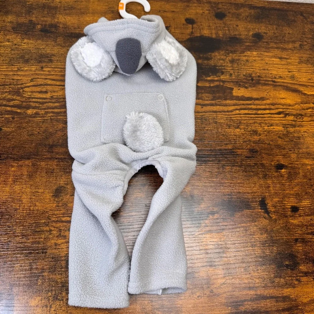 Top Paw Koala Dog Pajamas Size Small Gray Fleece Plush Ears Tail 2020
